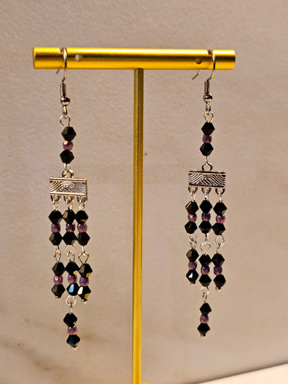 Midnight Amethyst Cascade Earrings