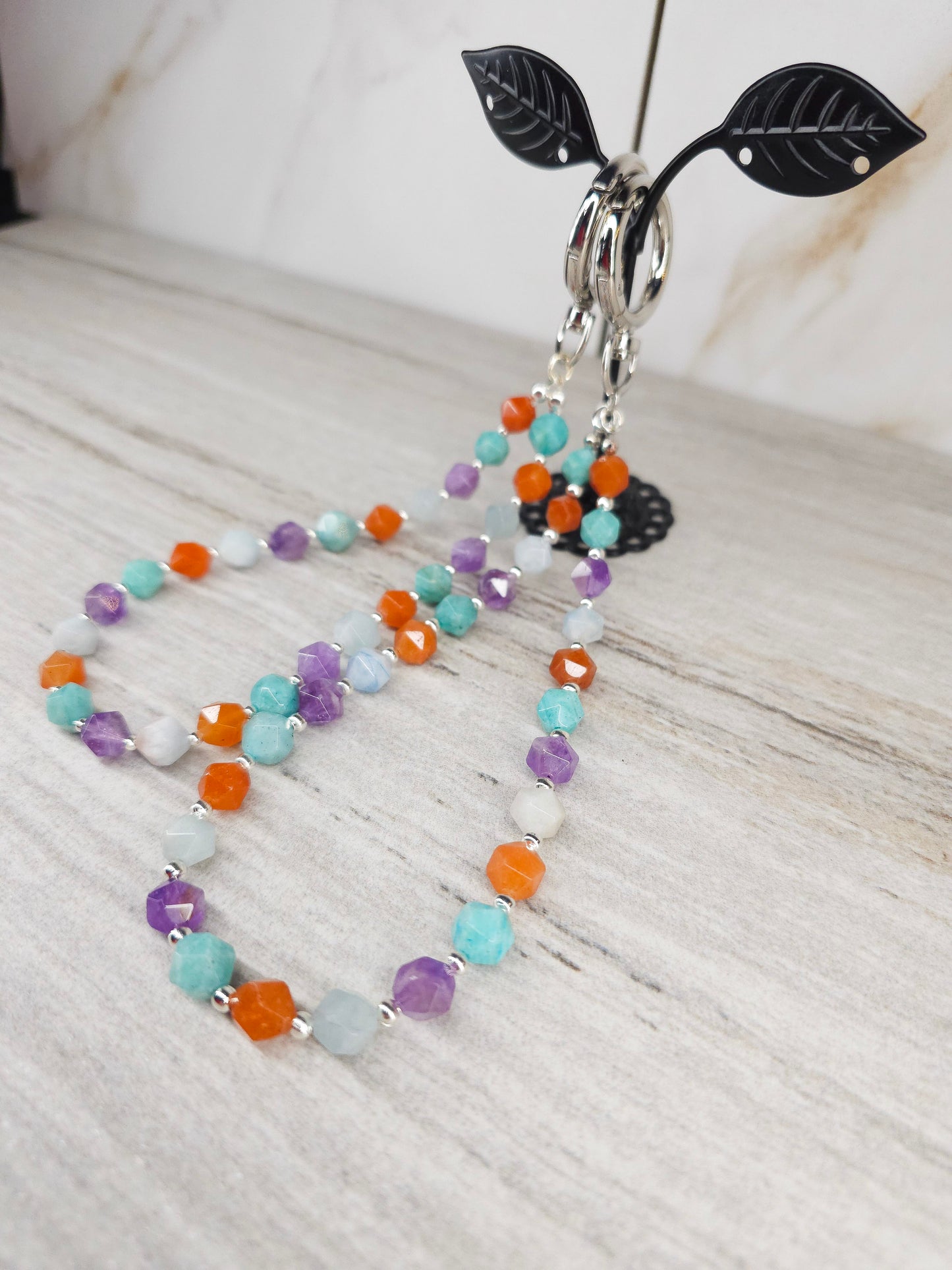 Gemstone Harmony Wristlet Keychain