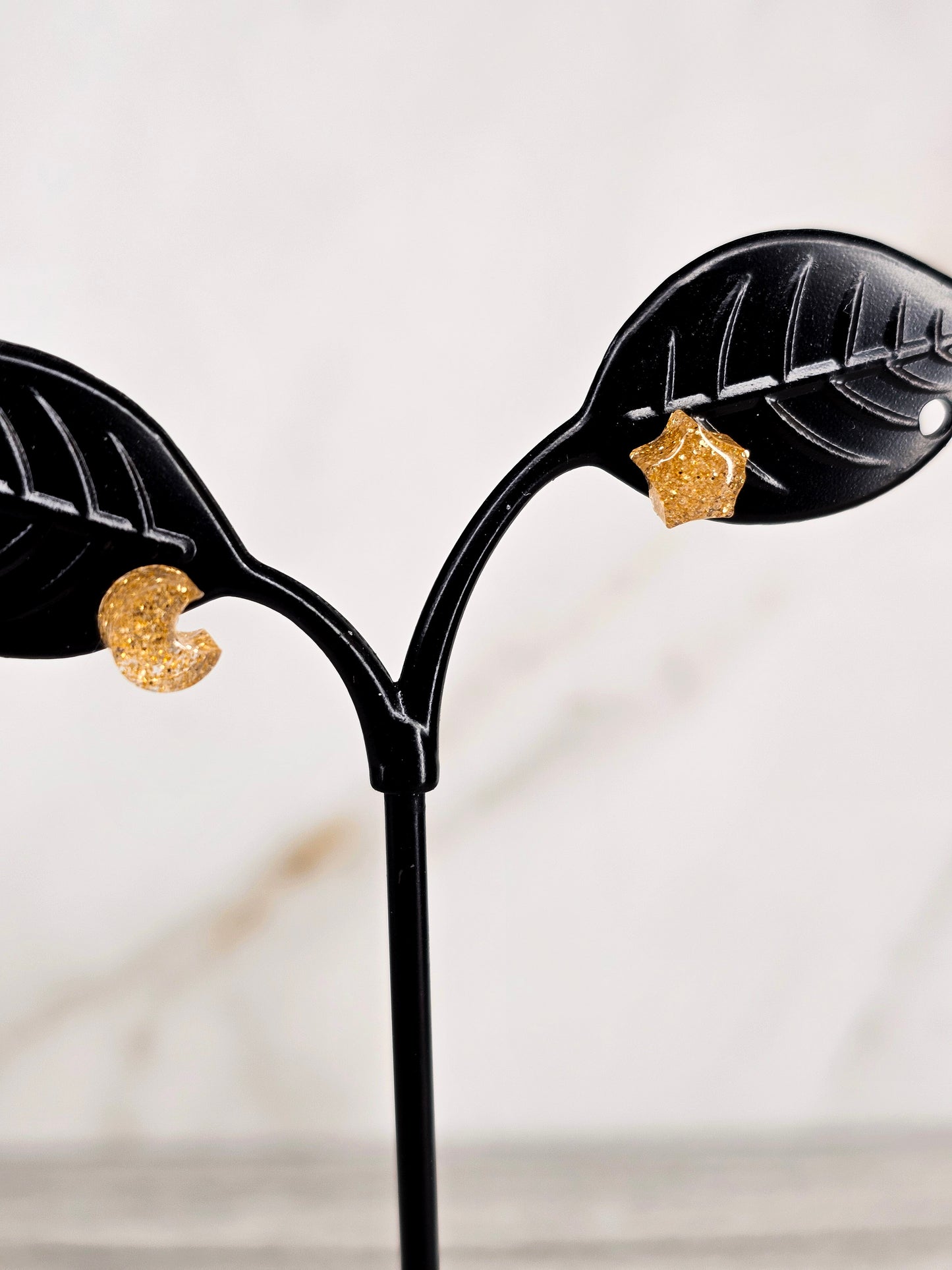 Moon & Star Resin Stud Earrings